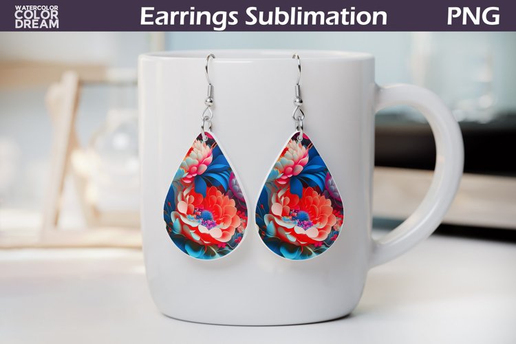 3d Flowers Teardrop Earrings | Bright Flowers Earrings