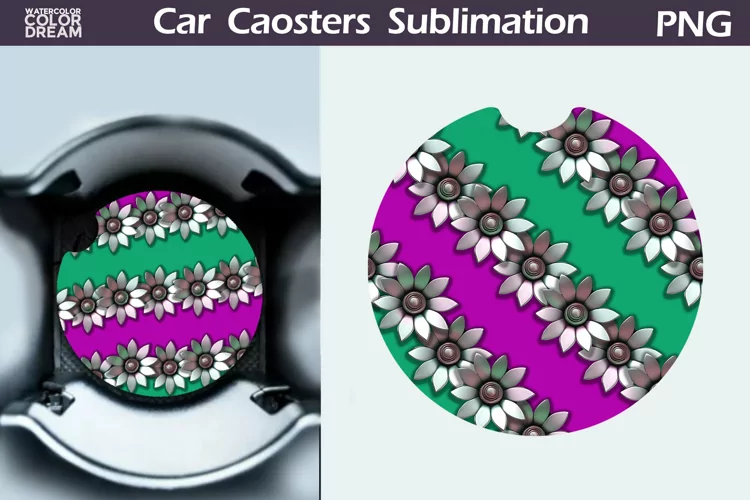 Flowers Car Coaster | Floral Coaster | Car Coast