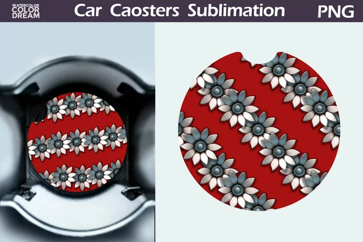 Flowers Car Coaster | Floral Coaster | Car Coast