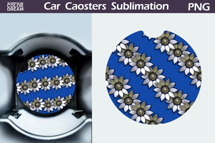 Flowers Car Coaster | Floral Coaster | Car Coast example image 1