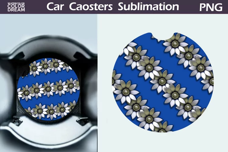 Flowers Car Coaster | Floral Coaster | Car Coast