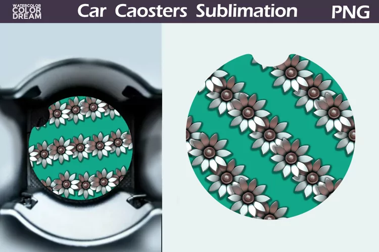 Flowers Car Coaster | Floral Coaster | Car Coast