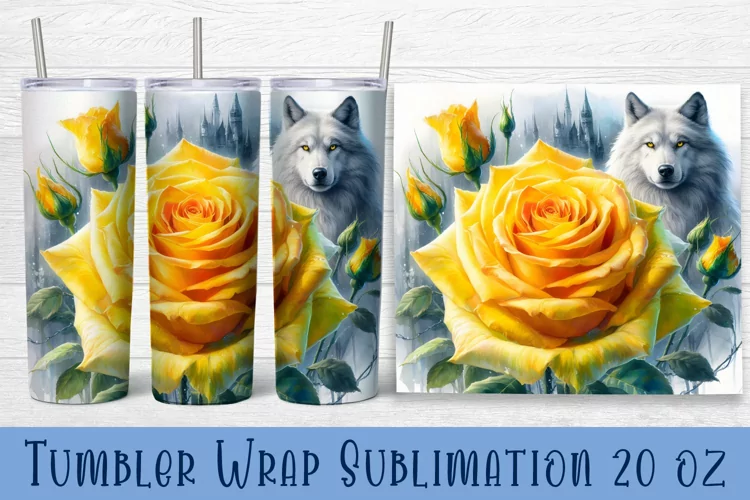Floral Tumbler. Watercolor Flower Tumbler Wrap