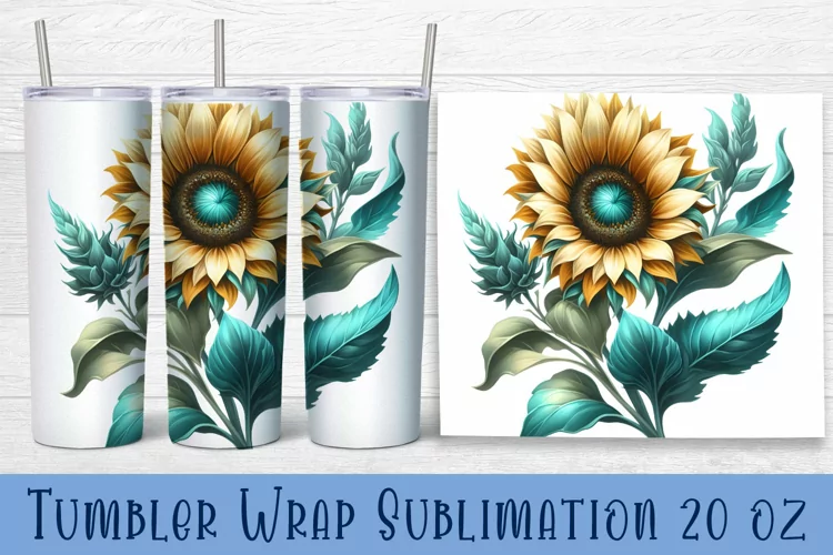 Floral Tumbler. Watercolor Flower Tumbler Wrap