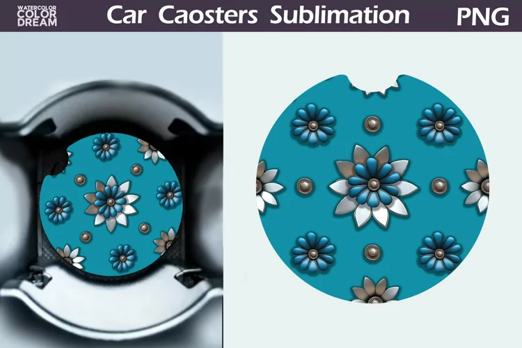 Flowers Car Coaster | Floral Coaster | Car Coast
