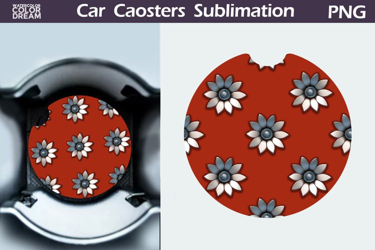 Flowers Car Coaster | Floral Coaster | Car Coast example image 1