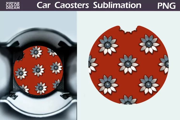 Flowers Car Coaster | Floral Coaster | Car Coast