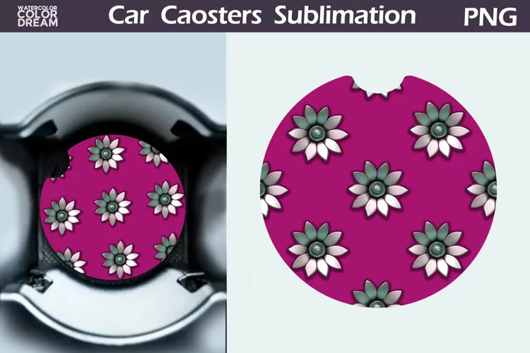 Flowers Car Coaster | Floral Coaster | Car Coast