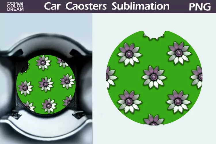 Flowers Car Coaster | Floral Coaster | Car Coast
