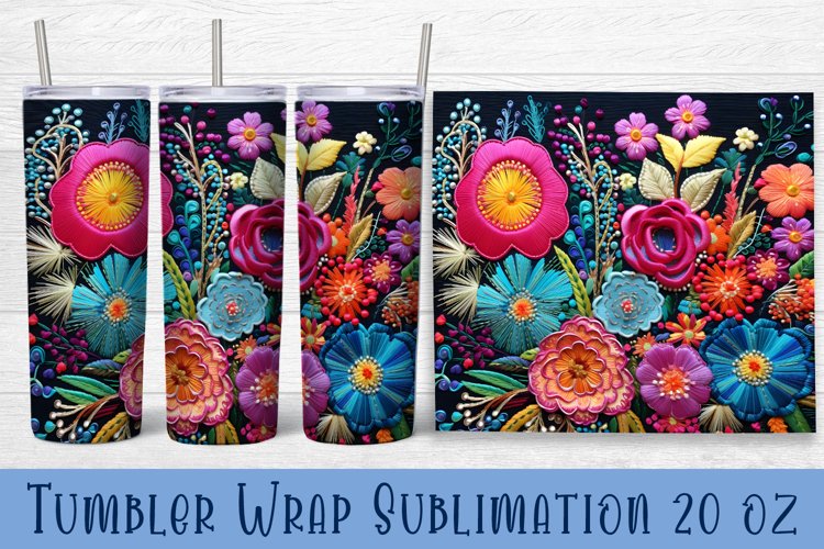 Floral Tumbler. Watercolor Flower Tumbler Wrap