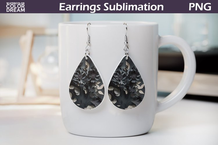 3d Flowers Teardrop Earrings | Floral Teardrop Earring