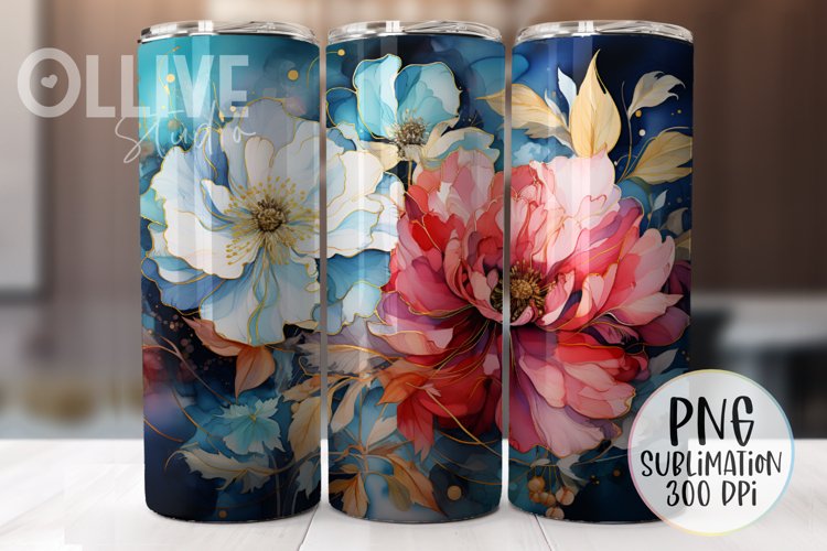 Alcohol Ink Tumbler Wrap