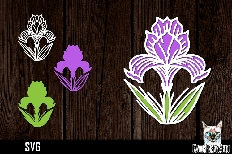 3d layered papercut flower svg, multilayered flower svg