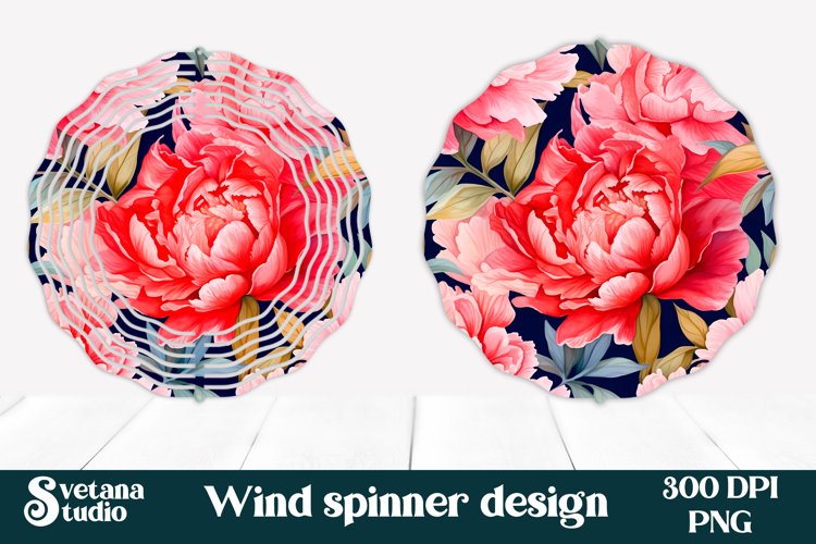 Flower peonies wind spinner PNG | Summer wind spinner