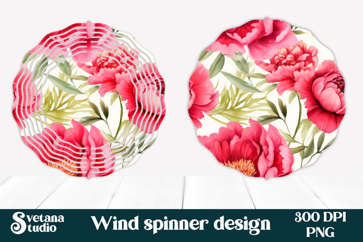 Flower peony wind spinner sublimation design love