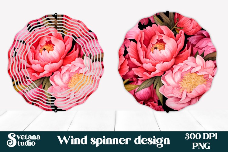 Peonies flower wind spinner sublimation design love