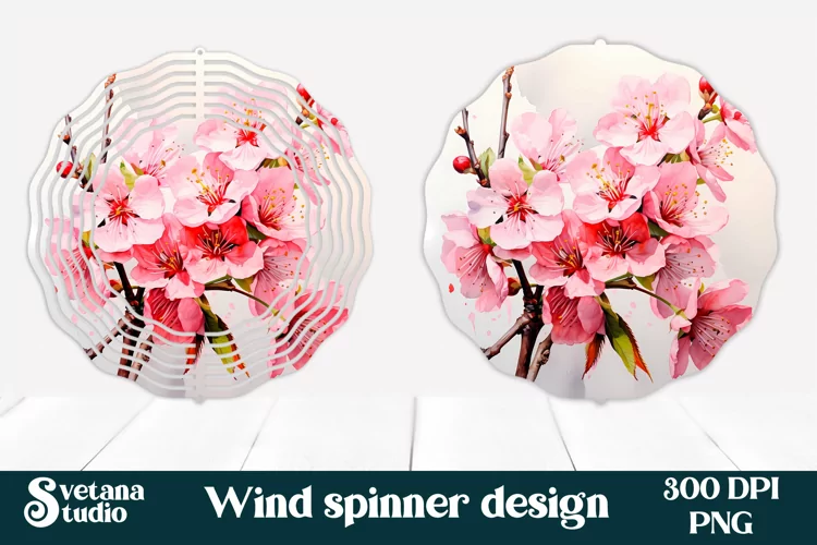 Sakura flower wind spinner sublimation design love