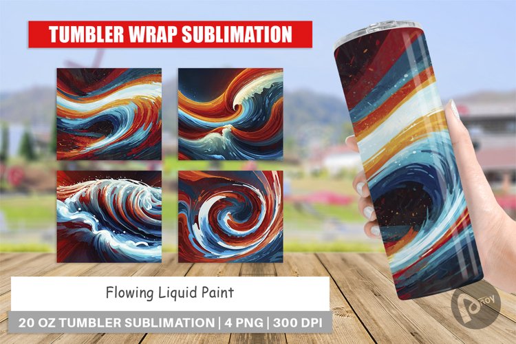 Tumbler Wrap Flowing Liquid Paint