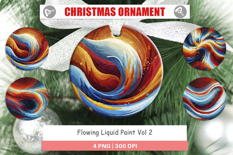 Christmas Ornaments Flowing Liquid Paint