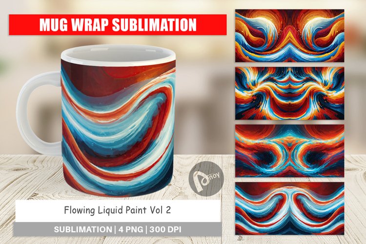 Mug Wrap Design Flowing Liquid Paint