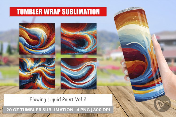 Tumbler Wrap Flowing Liquid Paint
