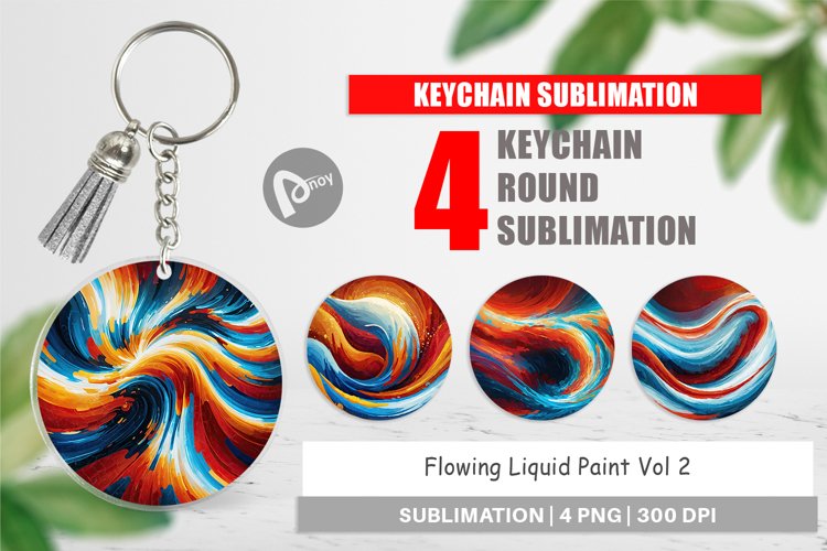 Keychain Flowing Liquid Paint