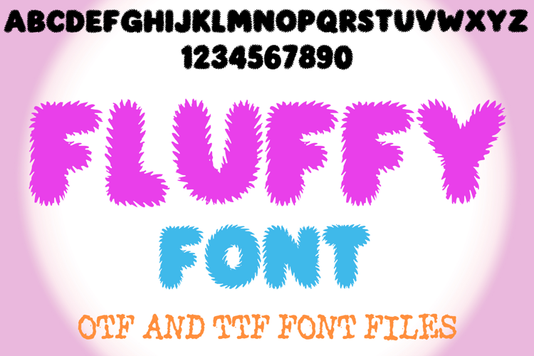 Fluffy Fur Lettering ABC Text Font Alphabet OTF Type Furry