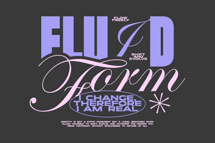 Fluid Form Aesthetic Typography Quote T shirt Design