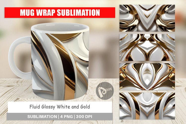 Mug Wrap Design Fluid Glossy