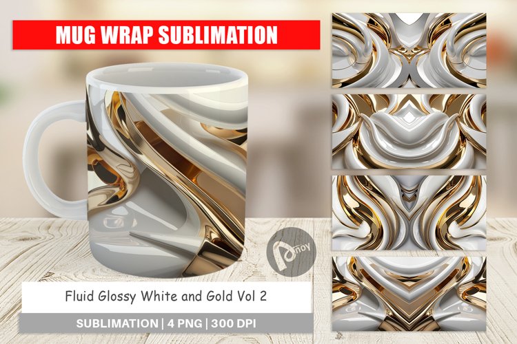 Mug Wrap Design Fluid Glossy
