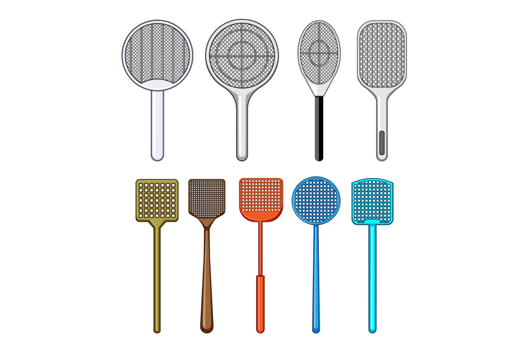 Different fly swatter designs for pest control concepts