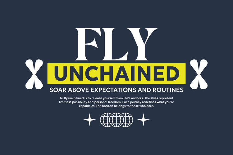 Fly Unchained Urban Typography T-shirt Design example image 1