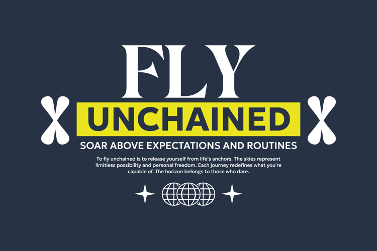 Fly Unchained Urban Typography T-shirt Design