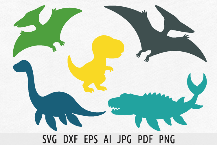 Flying & water dinosaurs silhouette svg Pterodactyl Mosasaur