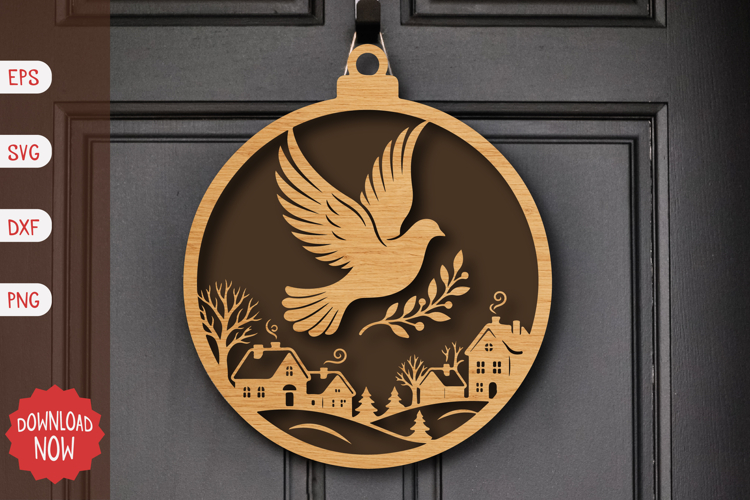 Flying Dove Ornament SVG