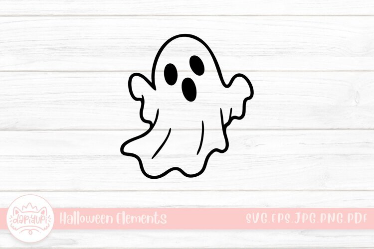 flying ghost doodle halloween element example image 1