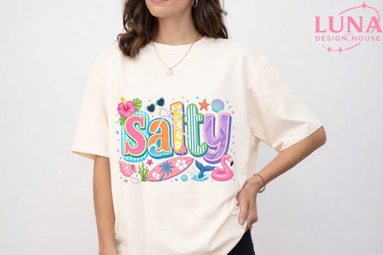 Salty Beach Summer Vibes PNG, Tropical Sublimation Clipart