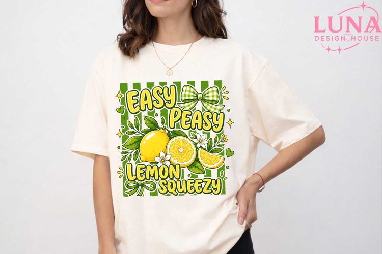 Easy Peasy Lemon Squeezy PNG, Summer Lemon Clipart, Citrus P
