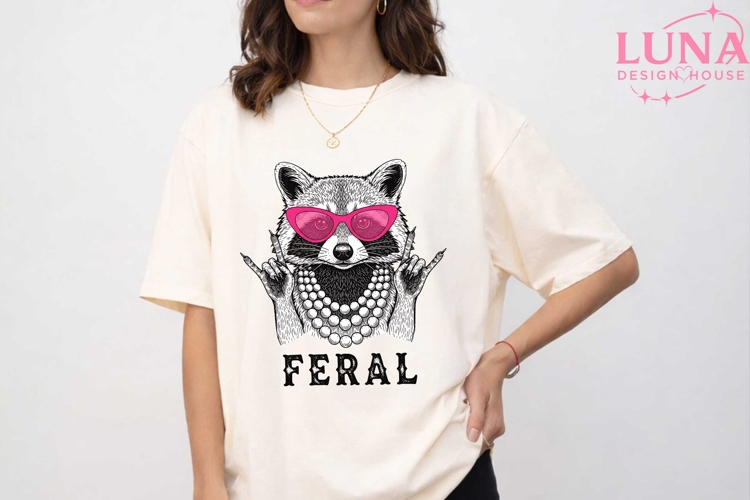 Feral Raccoon PNG, Pink Sunglasses Raccoon Png, Funny Animal