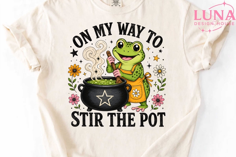 Funny Frog Stir The Pot PNG, Cute Frog Clipart, Sarcastic PN
