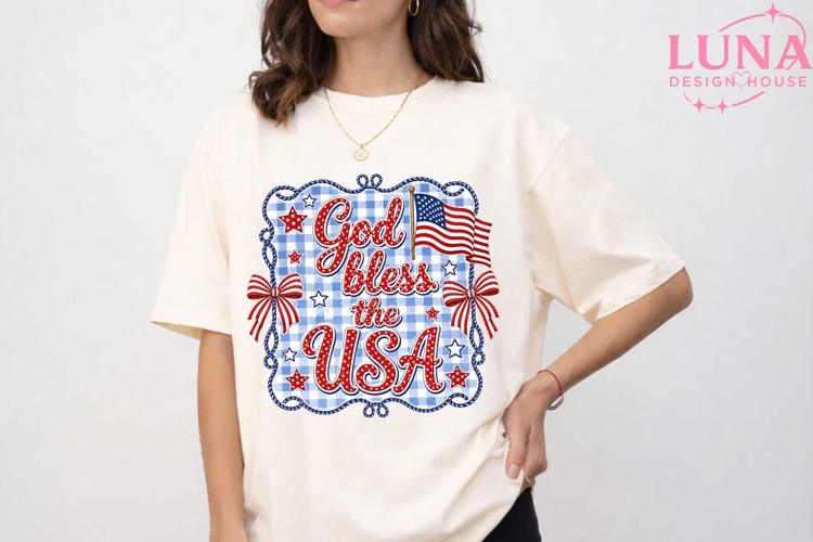 God Bless the USA PNG, Patriotic 4th of July PNG, American F