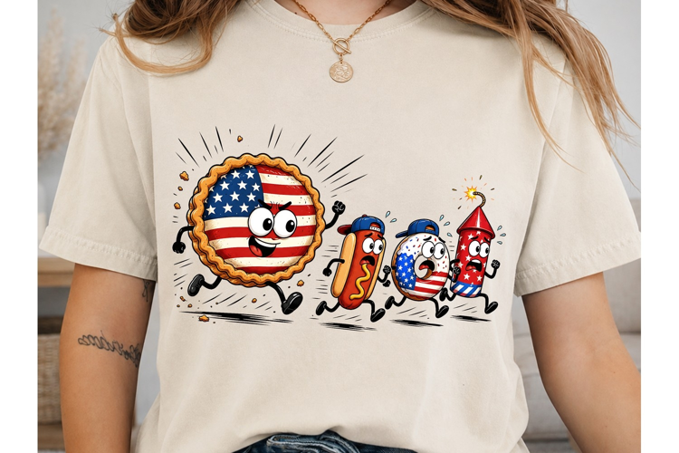 4th of July Patriotic Food PNG Shirt Des