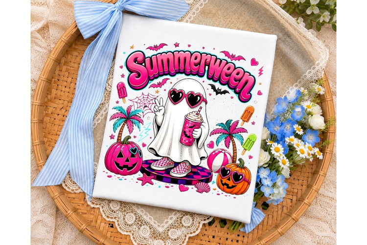 Summerween Ghost PNG Sublimation Shirt