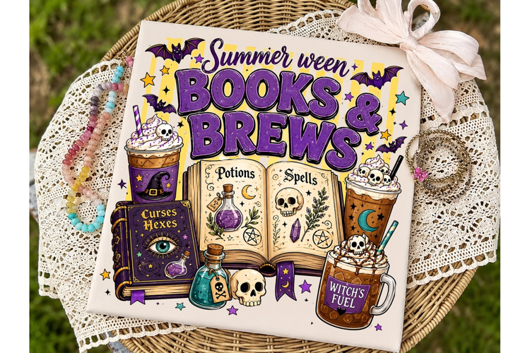 Summer Ween Books Brews PNG Sublimation