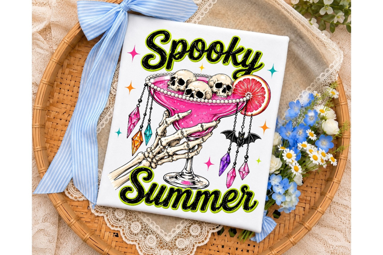 Spooky Summer Skull Cocktail PNG Shirt