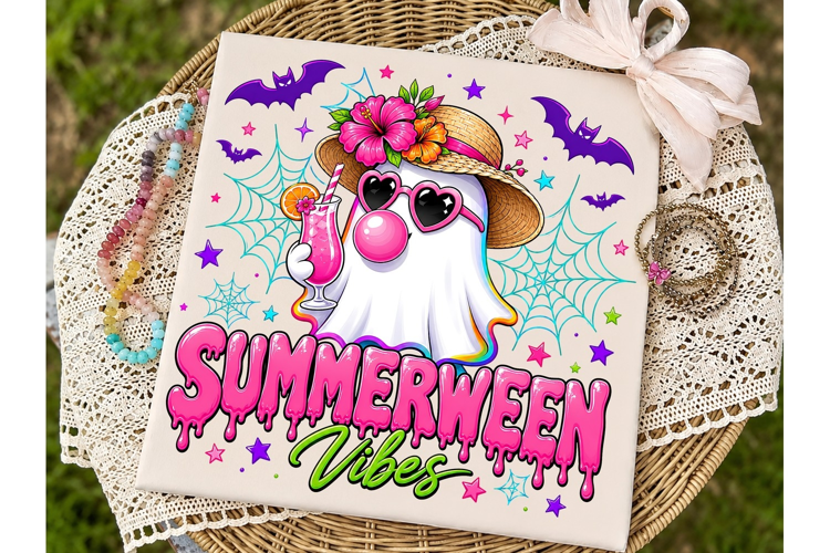 Summer Vibes Ghost PNG Sublimation Desig