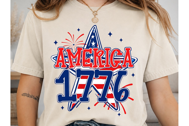 America 1776 Retro PNG Shirt Design