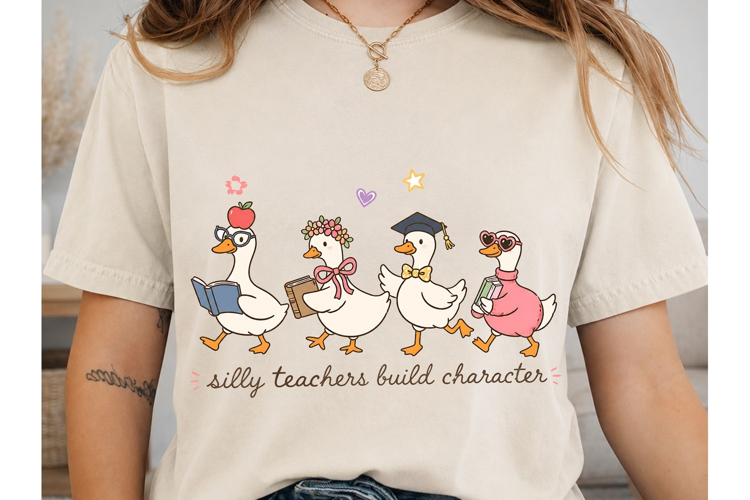 Silly Teachers Build Character PNG Shirt