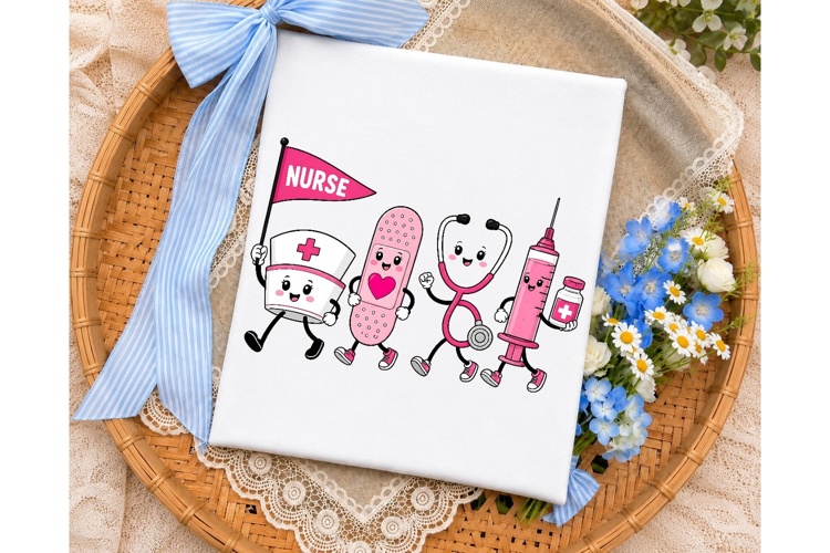 Nurse Kawaii Characters PNG Sublimation