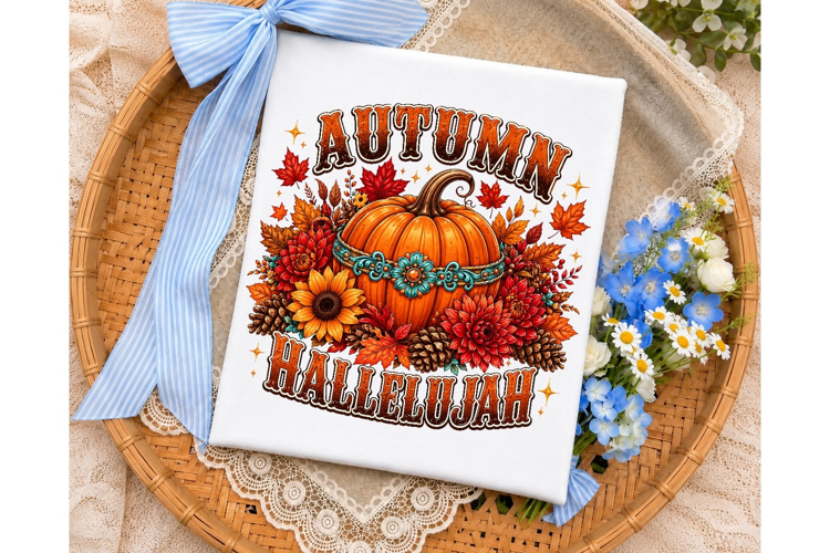 Autumn Hallelujah Pumpkin PNG Shirt Desi